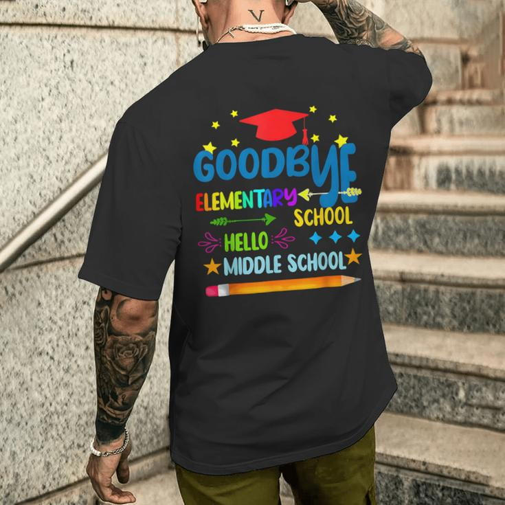 Goodbye Elementary Hello Middle School Graduation 2024 Men's T-shirt Back Print Gifts for Him