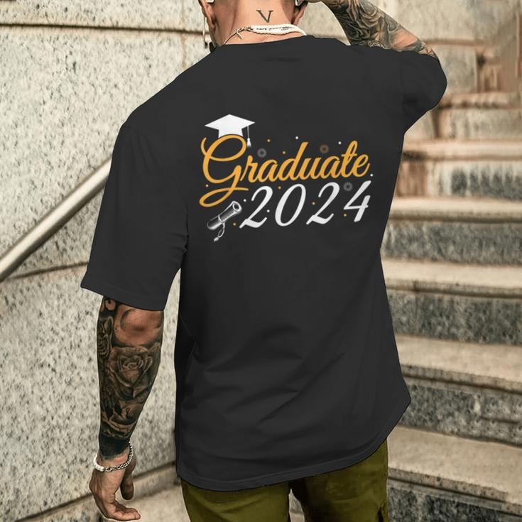 Graduate 2024 Senior Stuff Class Graduation Party Men's T-shirt Back Print Gifts for Him