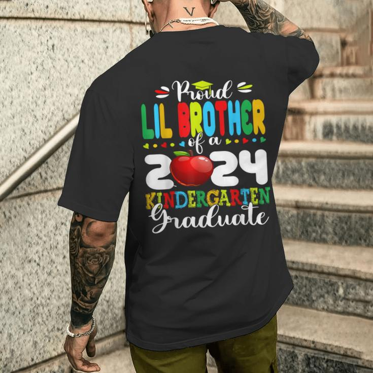 Graduation Proud Lil Brother Of A 2024 Kindergarten Graduate Men's T-shirt Back Print Gifts for Him