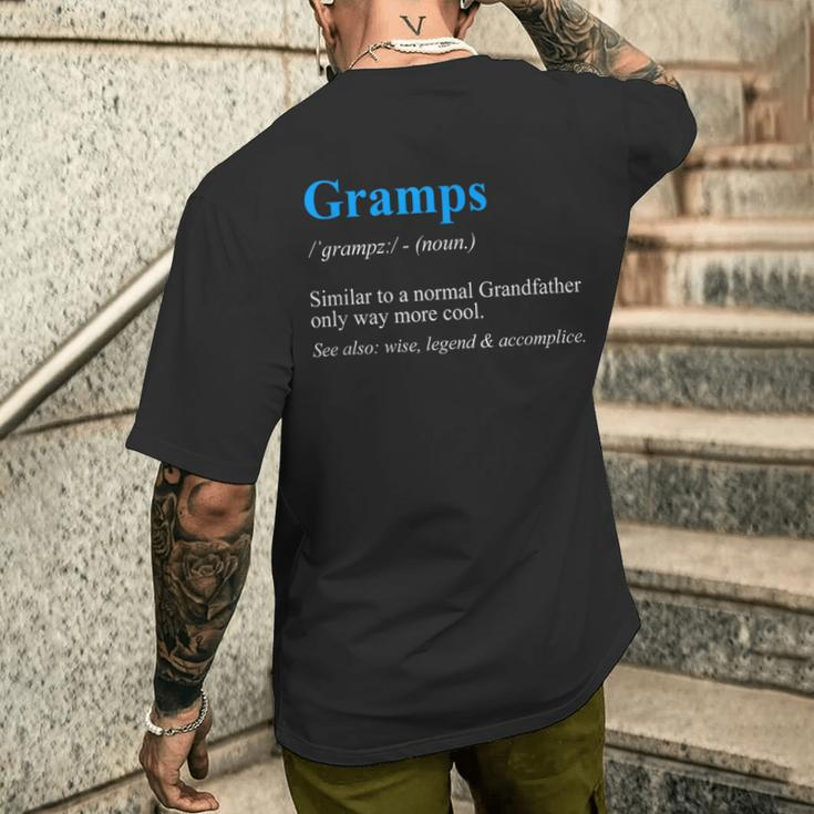 Grandfather Dictionary Definition Quote For Gramps Men's T-shirt Back Print Gifts for Him