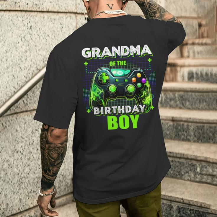 Grandma Of The Birthday Boy Matching Family Video Game Party Men's T-shirt Back Print Gifts for Him