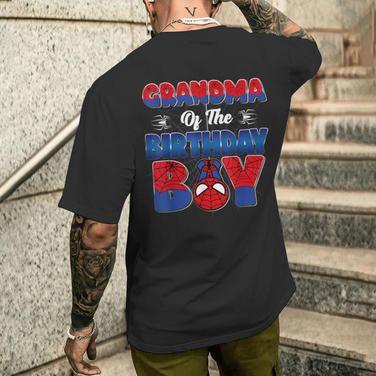 Grandma Of The Birthday Boy Spider Family Matching Men's T-shirt Back Print Gifts for Him