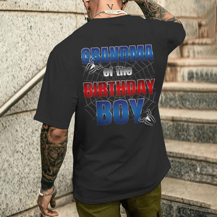 Grandma Of The Birthday Spider Web Boy Family Matching Men's T-shirt Back Print Gifts for Him