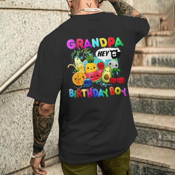 Grandpa Of The Birthday Boy Family Fruit Birthday Party Men's T-shirt Back Print Gifts for Him