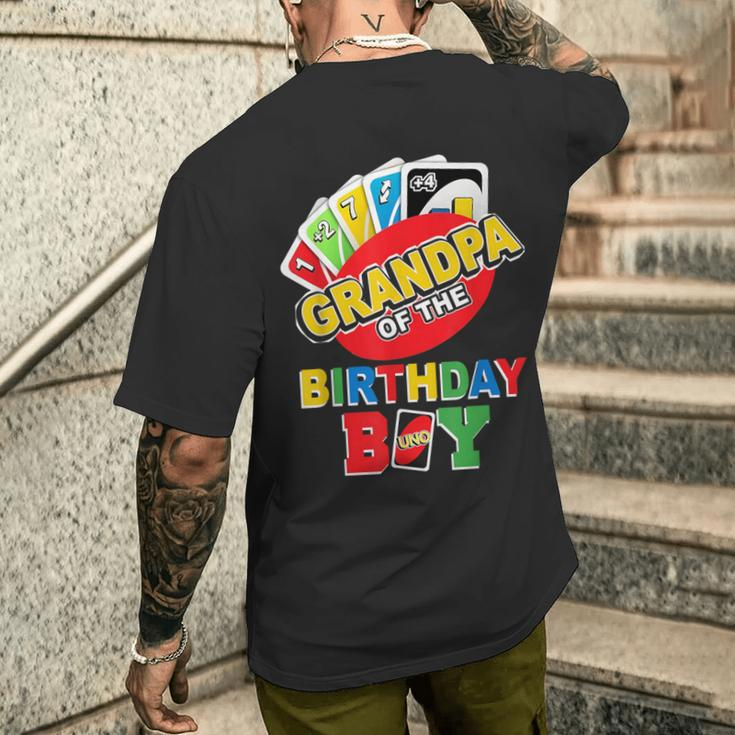 Grandpa Of The Birthday Boy Uno Daddy Papa 1St Bday Men's T-shirt Back Print Gifts for Him