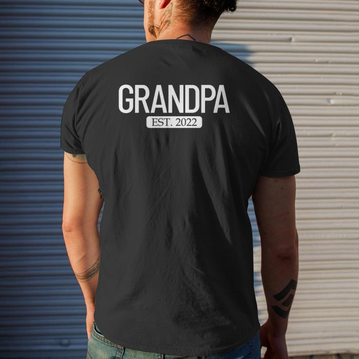 Grandpa Est 2022 New Grandparent 2022 Grandpa Mens Back Print T-shirt Gifts for Him