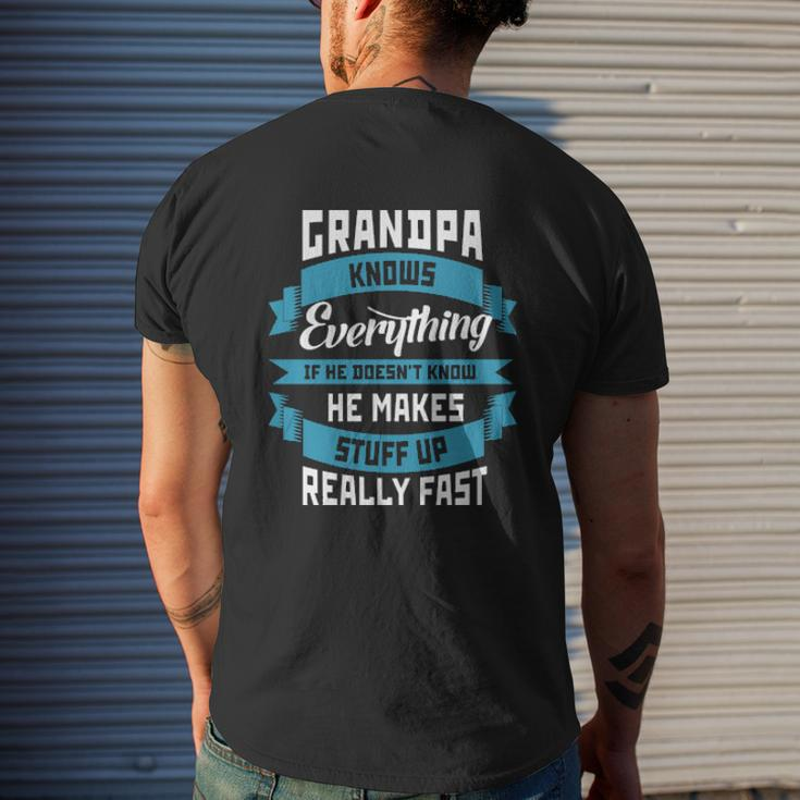 Grandpa Knows Apparel Mens Back Print T-shirt Gifts for Him
