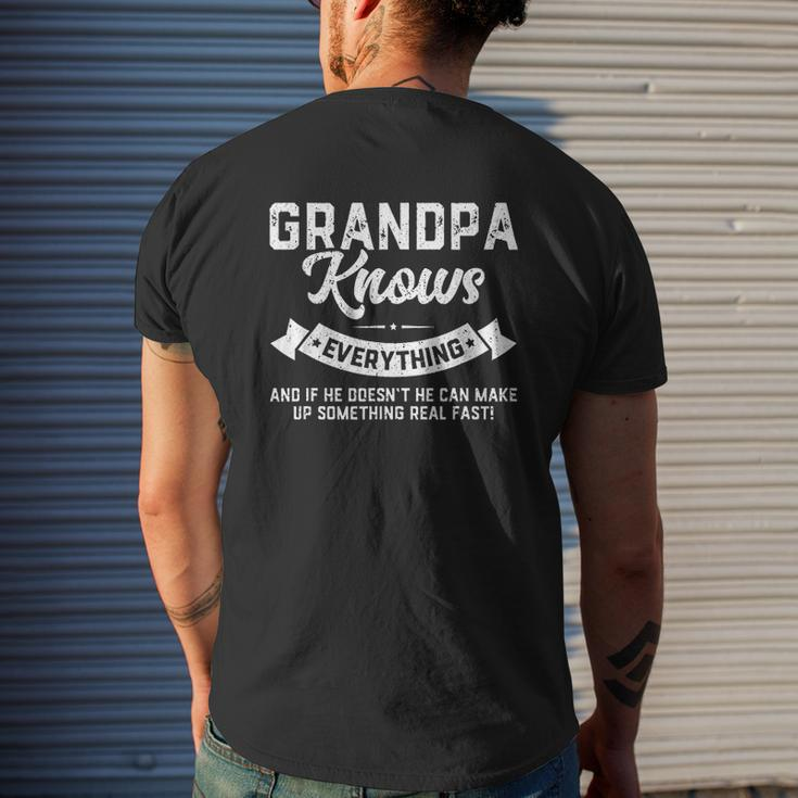 Grandpa Knows Everything Mens Back Print T-shirt Gifts for Him