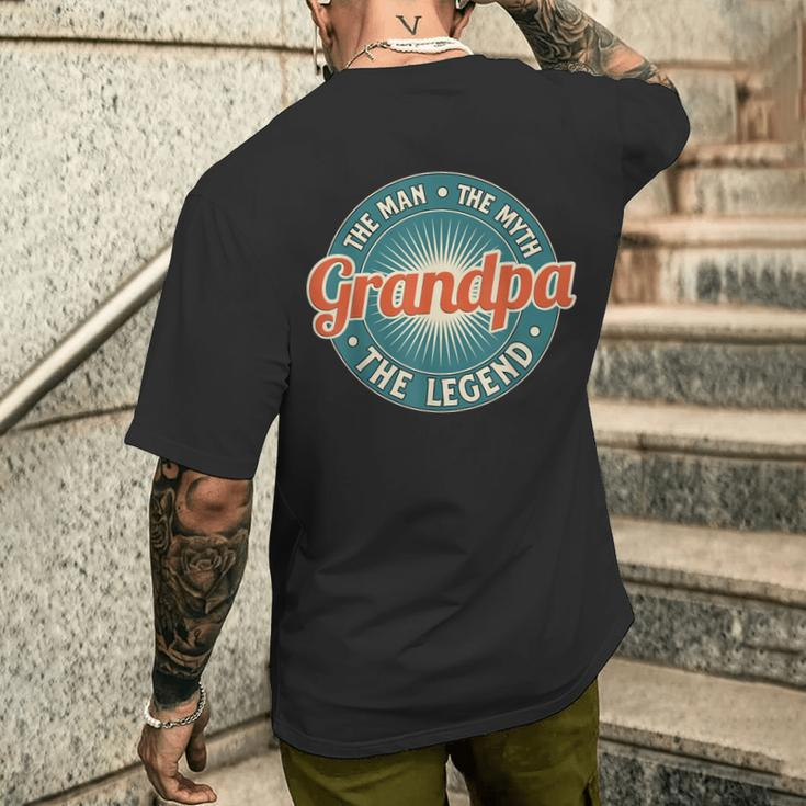 Grandpa The Man The Myth The Legend Grandfather Men's T-shirt Back Print Gifts for Him