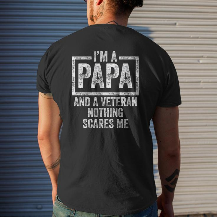 Grandpa Papa Grandfather Veteran Father's Day Mens Back Print T-shirt Gifts for Him
