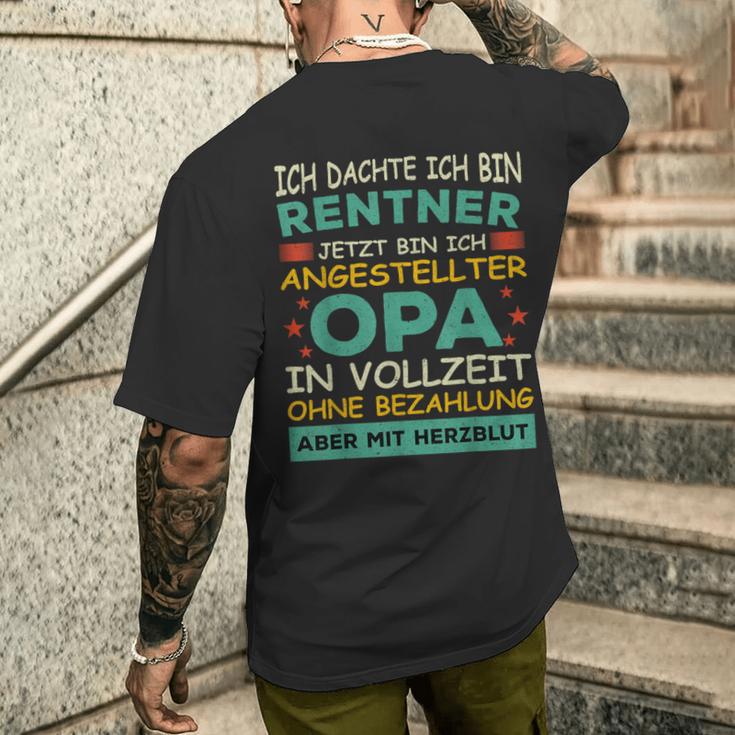 Grandpa Pensioner Grandad Full Time Aid Grandpa T-Shirt mit Rückendruck Geschenke für Ihn