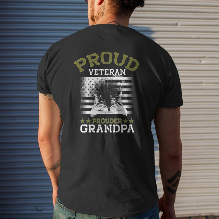 Grandpa Proud Veteran Grandpa Veteran Grandfather Mens Back Print T-shirt Gifts for Him
