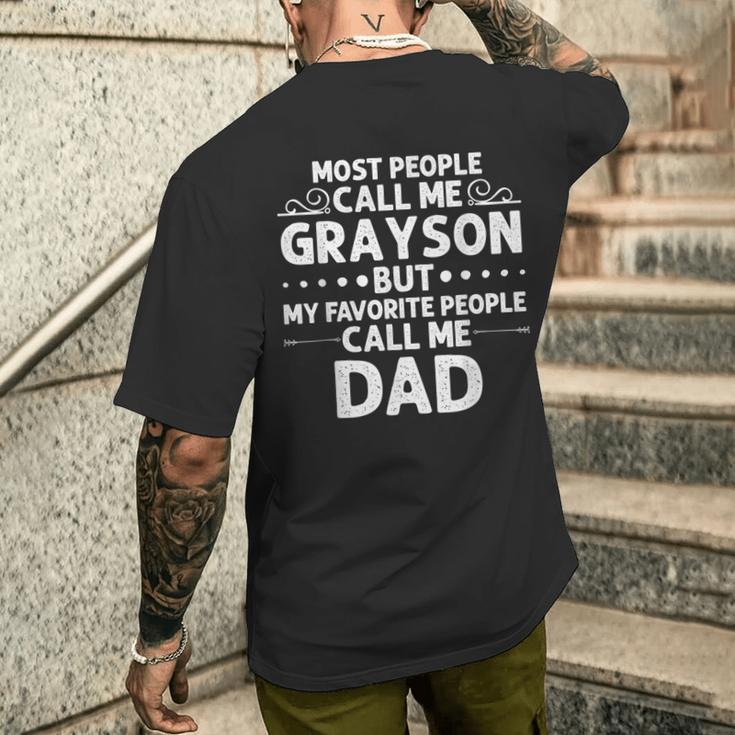 Grayson Geschenk Name Lustigeratertag Personalisiert Männer Papa T-Shirt mit Rückendruck Geschenke für Ihn