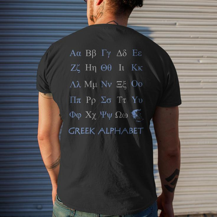 Greek Alphabet Letters Men's T-shirt Back Print Funny Gifts