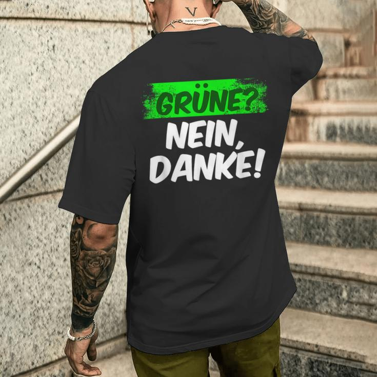 Green Nein Danke Statungnahme T-Shirt mit Rückendruck Geschenke für Ihn