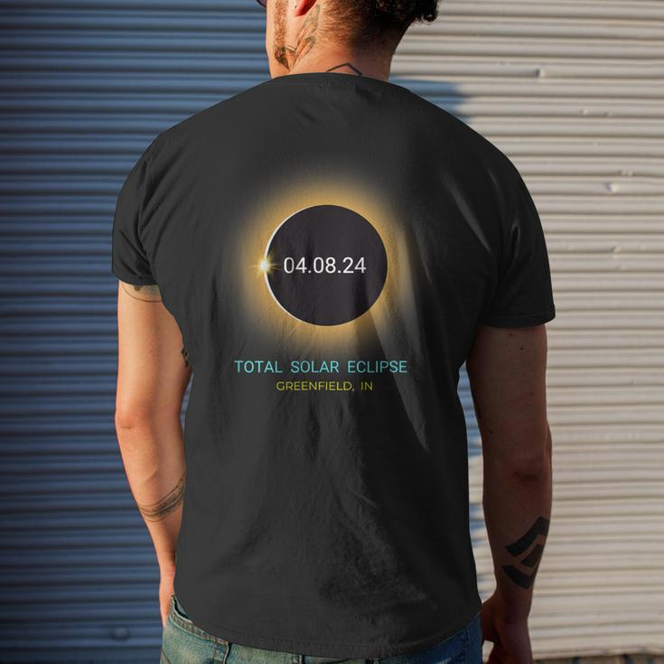 Greenfield In Total Solar Eclipse 040824 Indiana Souvenir Men's T-shirt Back Print Gifts for Him