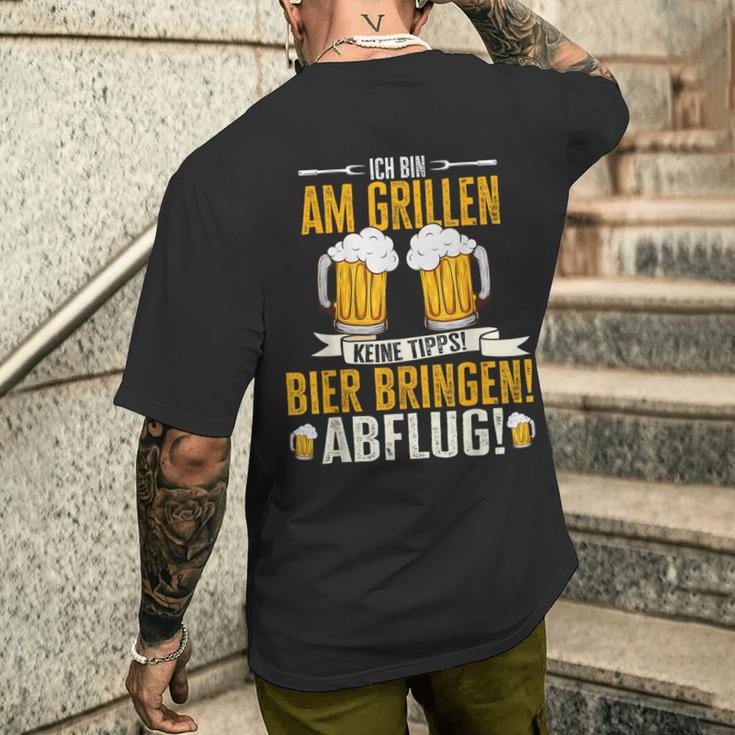 Grillmeister Bin Am Grill Papa Bbq Grill Grillabend T-Shirt mit Rückendruck Geschenke für Ihn