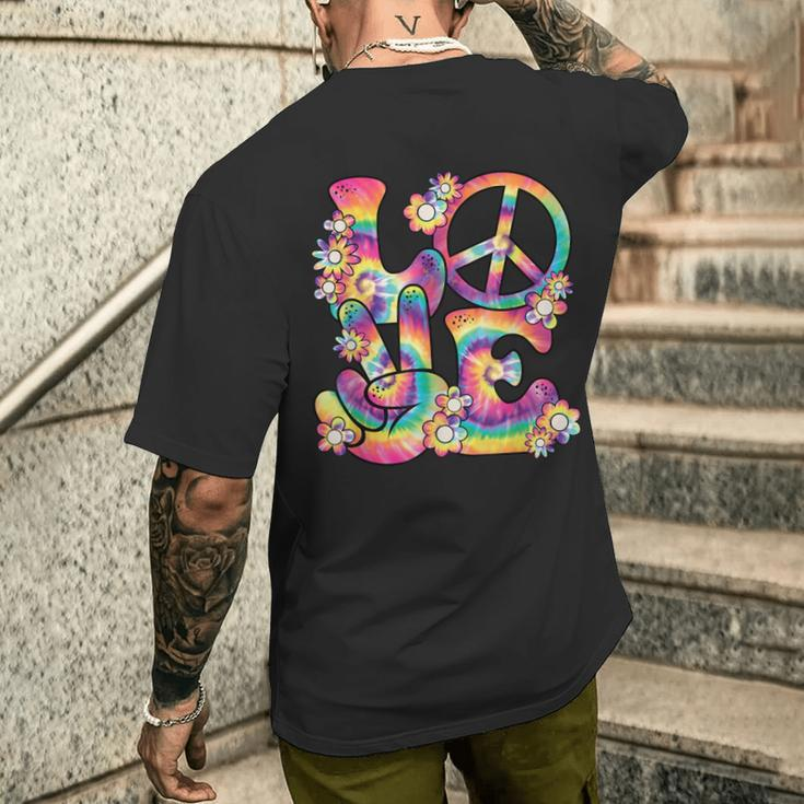 Groovy Love Peace Sign Hippie Theme Party Outfit 60S 70S Men's T-shirt Back Print Gifts for Him