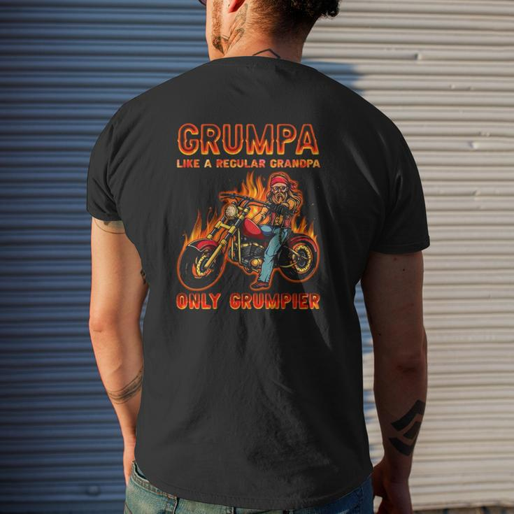 Grumpa Like A Regular Grandpa Only Grumpier For Cool Grandpa Biker Mens Back Print T-shirt Gifts for Him