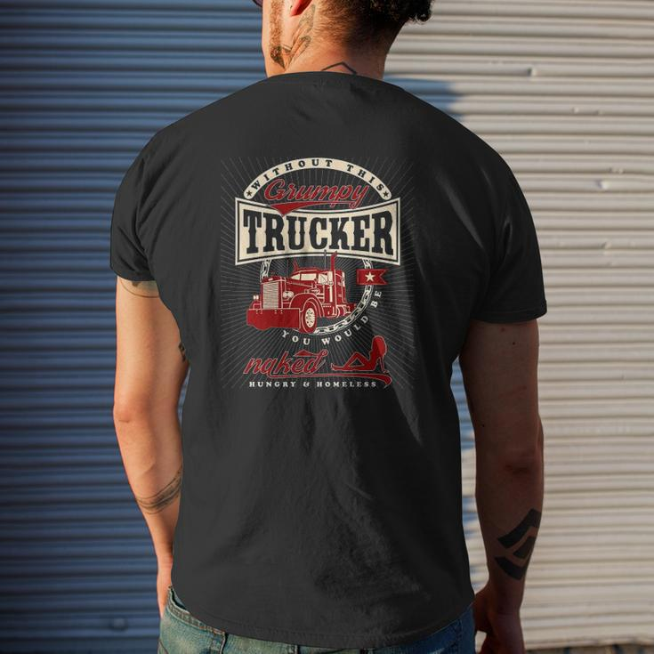 Grumpy Truck Driver Quote Mens Back Print T-shirt Gifts for Him