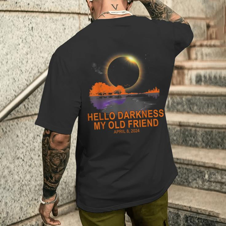 Guitar Landscape Hello Darkness My Old Friend April 08 2024 Men's T-shirt Back Print Gifts for Him
