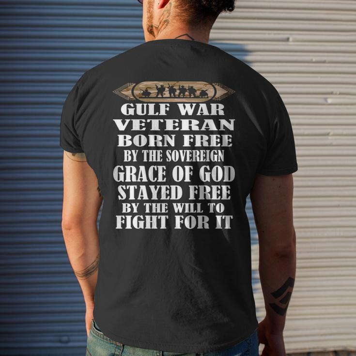 Gulf War VeteranDesert Storm Desert Shield Veteran Mens Back Print T-shirt Gifts for Him