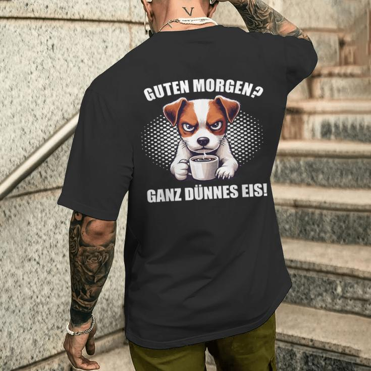 Guten Morgen Ganz Dünne Eis Jack Russell Terrier Dog T-Shirt mit Rückendruck Geschenke für Ihn