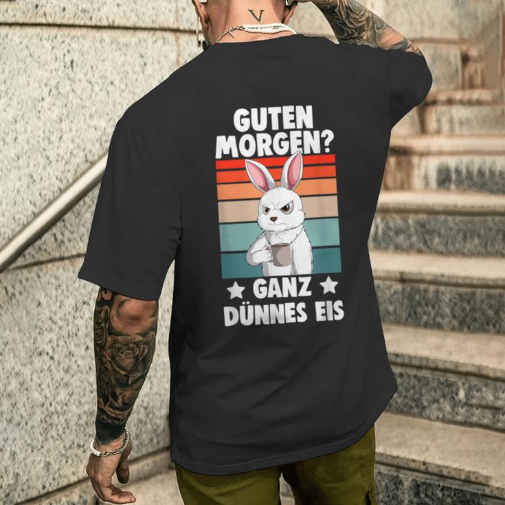 Guten Morgen Ganz Thin Ice Cream Rabbit S T-Shirt mit Rückendruck Geschenke für Ihn