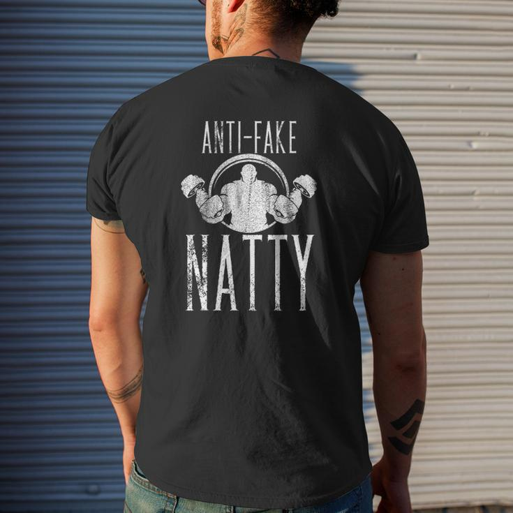Gym Weightlifting Natural Bodybuilding Tee Anti-Fake Natty Mens Back Print T-shirt Gifts for Him