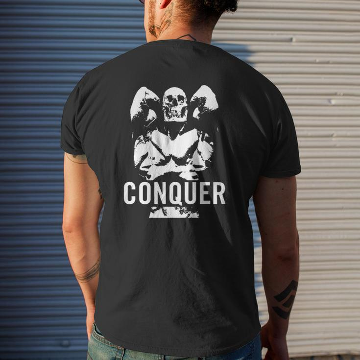 Gymreapers Conquer Bodybuilding & Powerlifting Mens Back Print T-shirt Gifts for Him