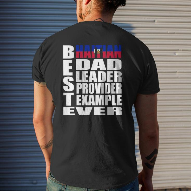 Haitian Dad For Men Haiti Father's Day Idea Mens Back Print T-shirt Gifts for Him