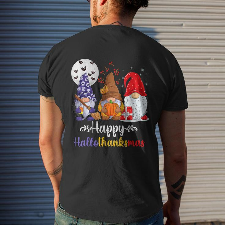 Halloween Thanksgiving Christmas Happy Hallothanksmas Gnomes V9 Mens Back Print T-shirt Gifts for Him