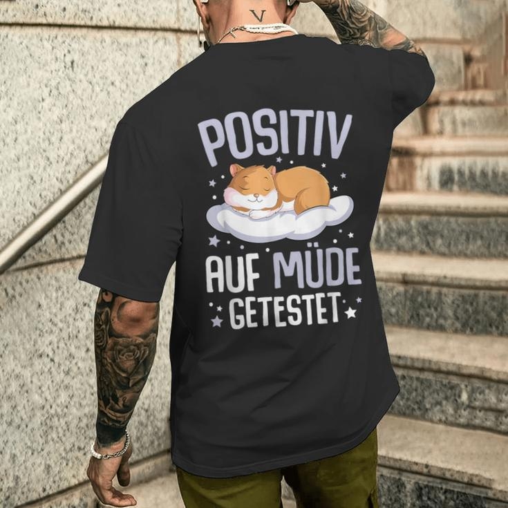 Hamster Positiv Auf Müde Tested T-Shirt mit Rückendruck Geschenke für Ihn