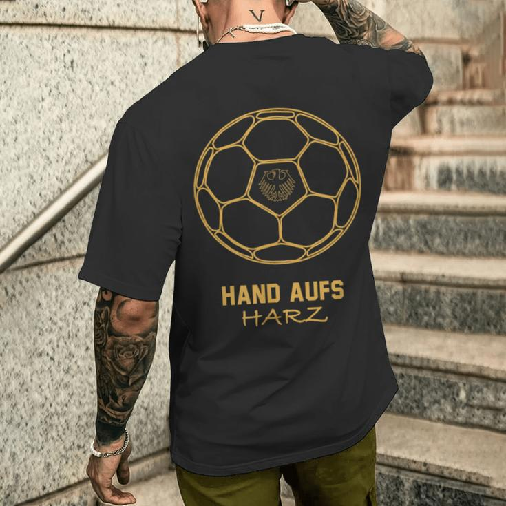 Hand Auf Harz Handball Team T-Shirt mit Rückendruck Geschenke für Ihn