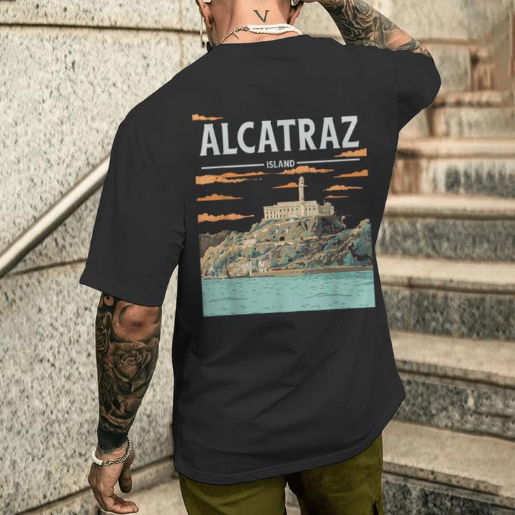 Hand-Drawn Alcatraz T-Shirt mit Rückendruck Geschenke für Ihn