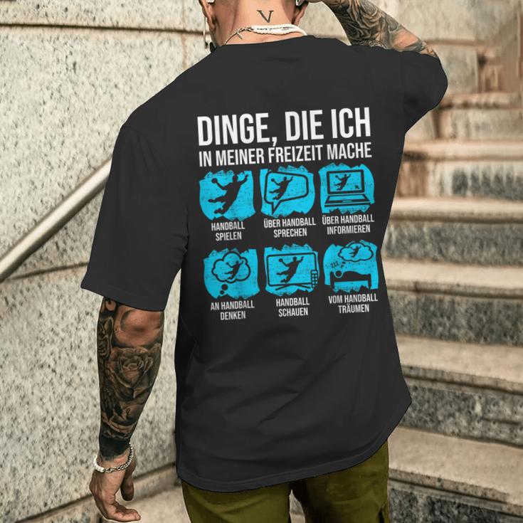 Handball Dinge Die Ich In Meiner Freizeit Mache T-Shirt mit Rückendruck Geschenke für Ihn