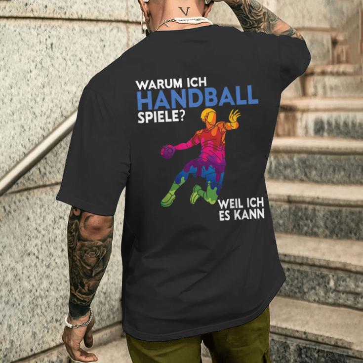 Handball Spieler s Für Herren Frauen Und Handball Fans T-Shirt mit Rückendruck Geschenke für Ihn