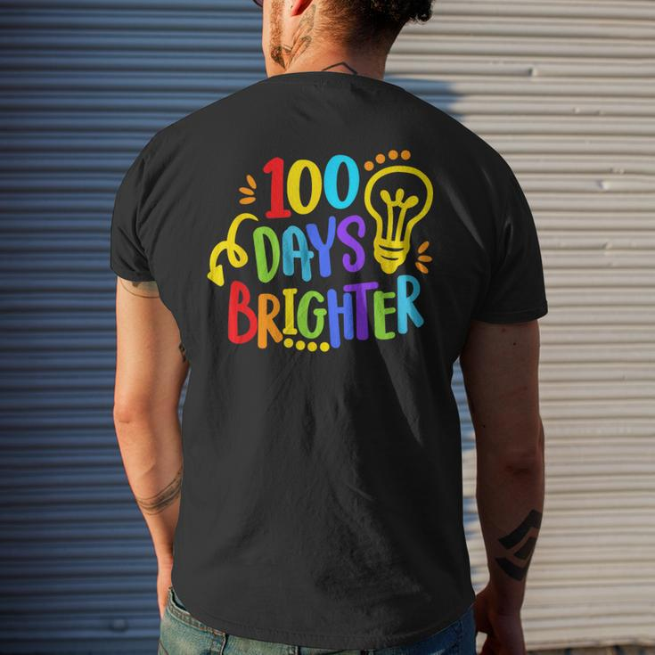 Happy 100Th Day Of School 100 Days Brighter Girls Teacher Men's T-shirt Back Print Gifts for Him
