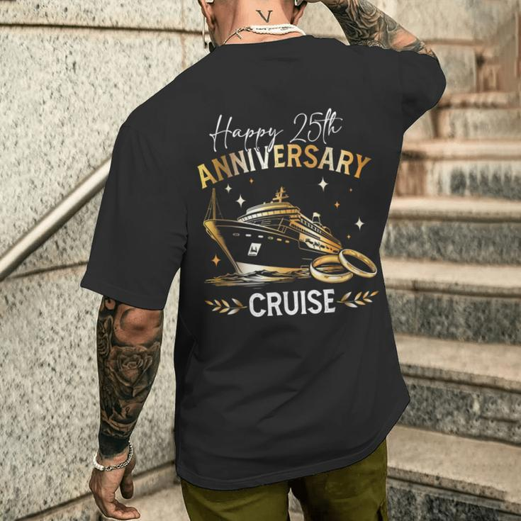 Happy 25Th Anniversary Cruise Wedding Matching Men's T-shirt Back Print Gifts for Him