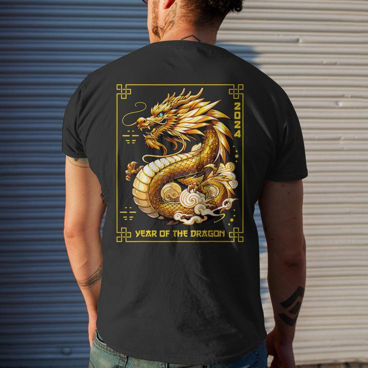 Happy Chinese New Year 2024 Lunar New Year Dragon Red Men's T-shirt Back Print Gifts for Him