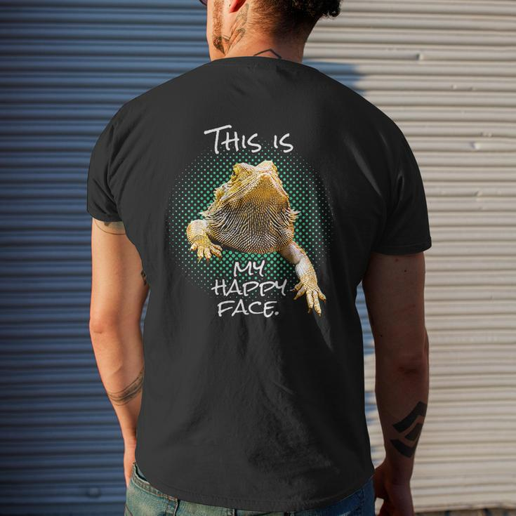 This Is My Happy Face Bearded Dragon Reptile Mens Back Print T-shirt Gifts for Him