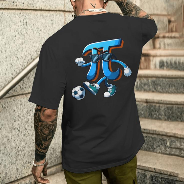 Happy Pi Day Soccer Lovers Pi Symbol Math Teachers Women Men's T-shirt Back Print Gifts for Him