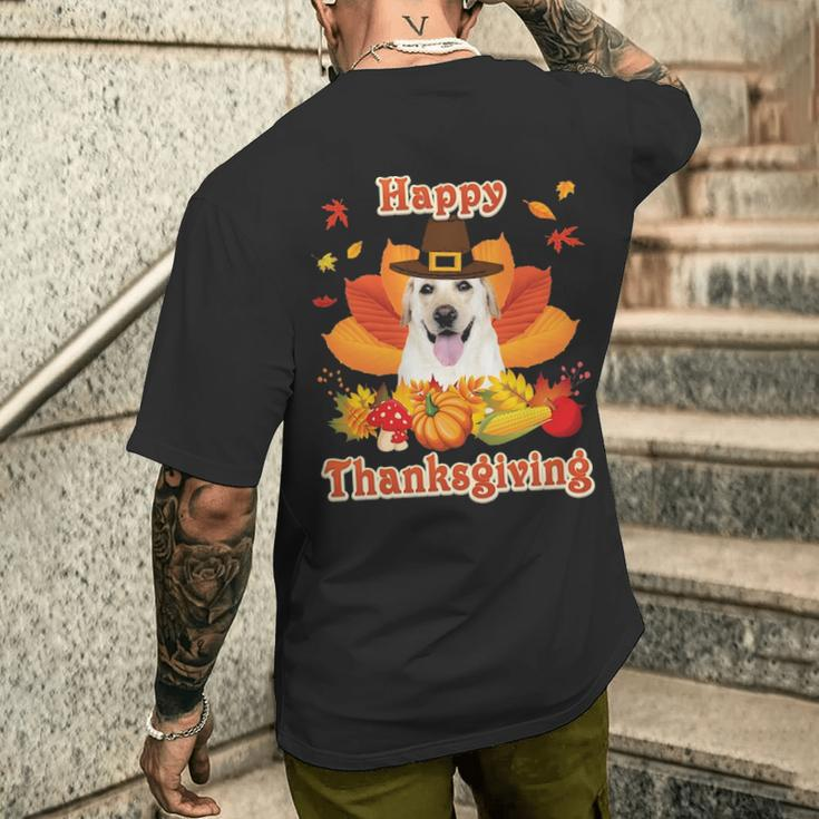 Happy Thanksgiving Labrador Retriever Dog I'm Thankful For Men's T-shirt Back Print Gifts for Him