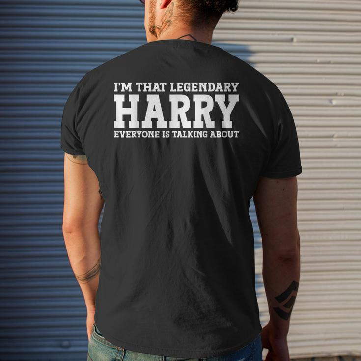 Harry Surname Team Family Last Name Harry Men's T-shirt Back Print Gifts for Him