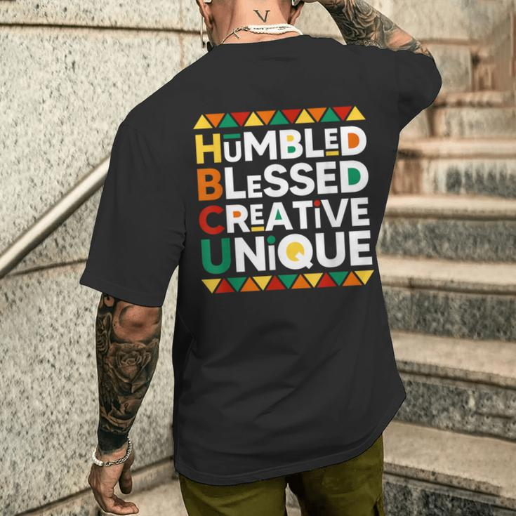 Hbcu Humbled Blessed Creative Unique Historical Black Men's T-shirt Back Print Gifts for Him