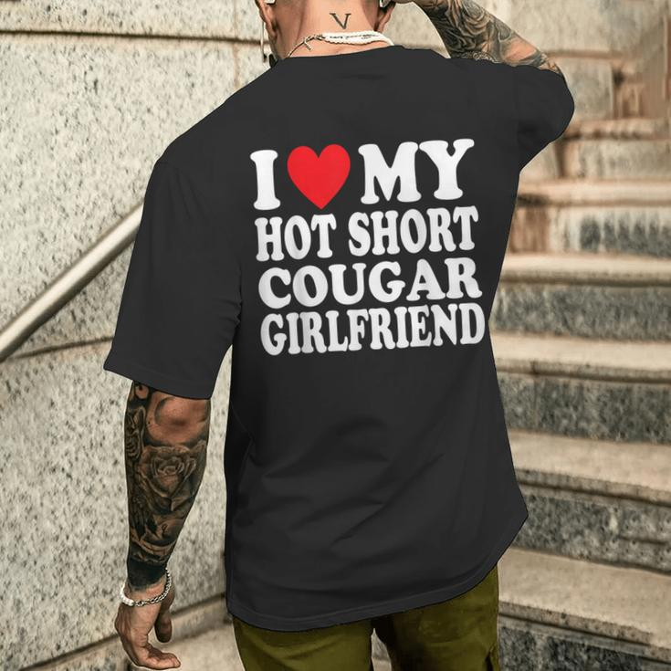 I Heart My Hot Short Cougar Girlfriend I Love My Short Gf Men's T-shirt Back Print Gifts for Him