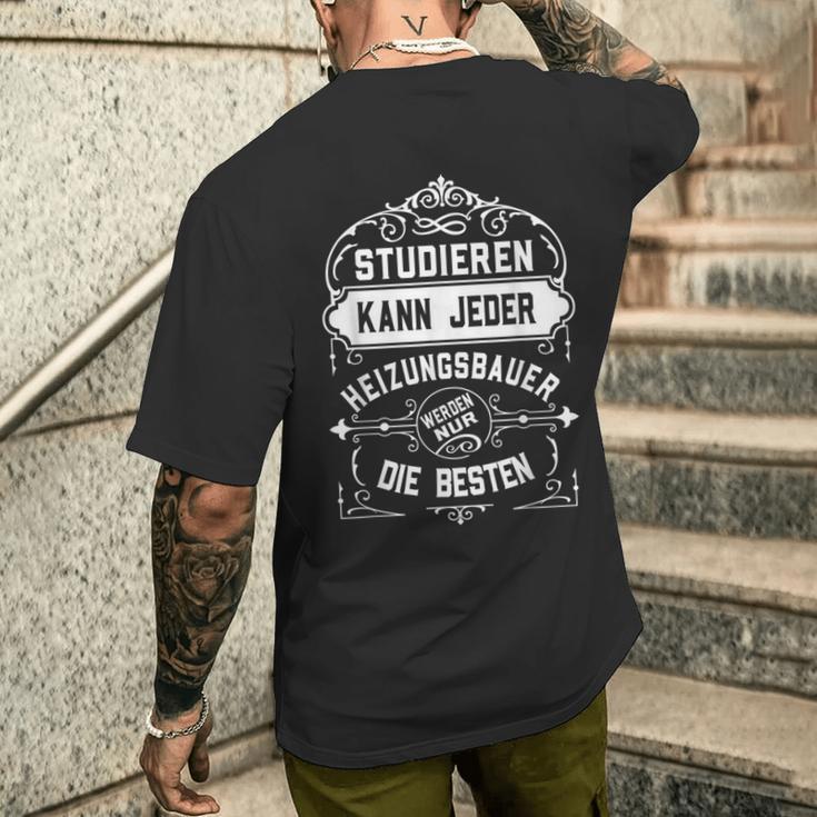 Heating Builder Studier Kann Jjedem Peruf Heater Builder T-Shirt mit Rückendruck Geschenke für Ihn