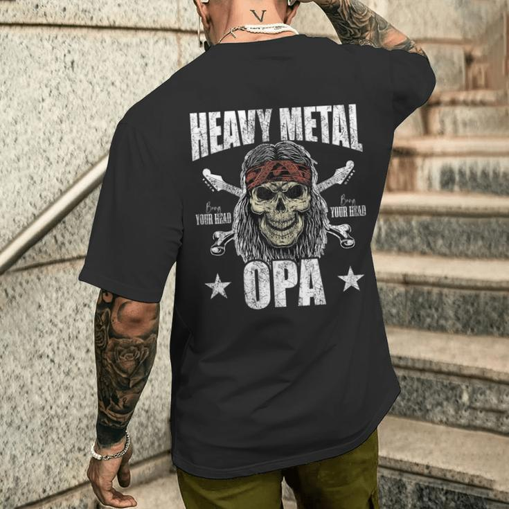 Heavy Metal Grandpa Grossvater Bester Metal Grandpa T-Shirt mit Rückendruck Geschenke für Ihn