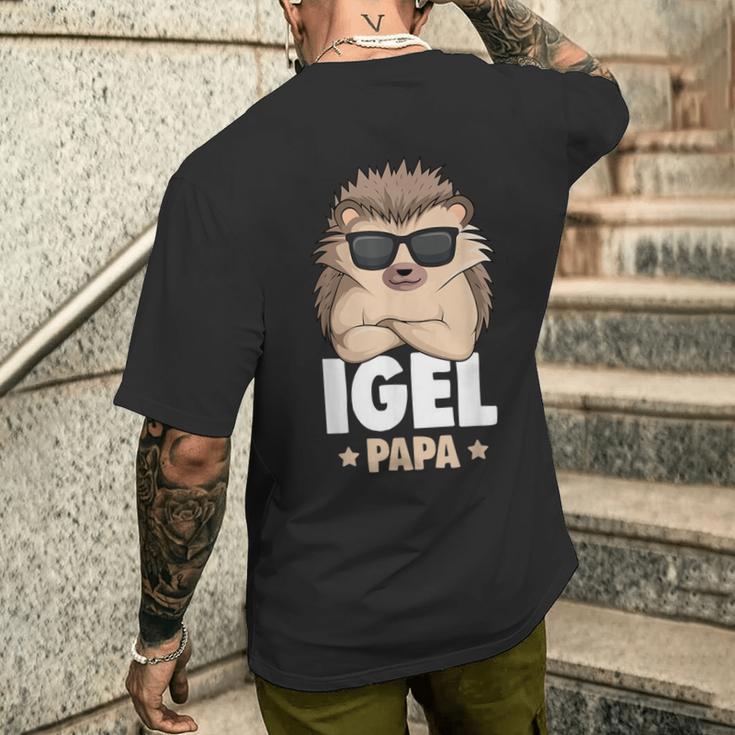 Hedgehog Papa T-Shirt mit Rückendruck Geschenke für Ihn