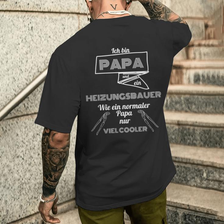 Heizungsbauer Papa For Birth Father's Day Idea T-Shirt mit Rückendruck Geschenke für Ihn